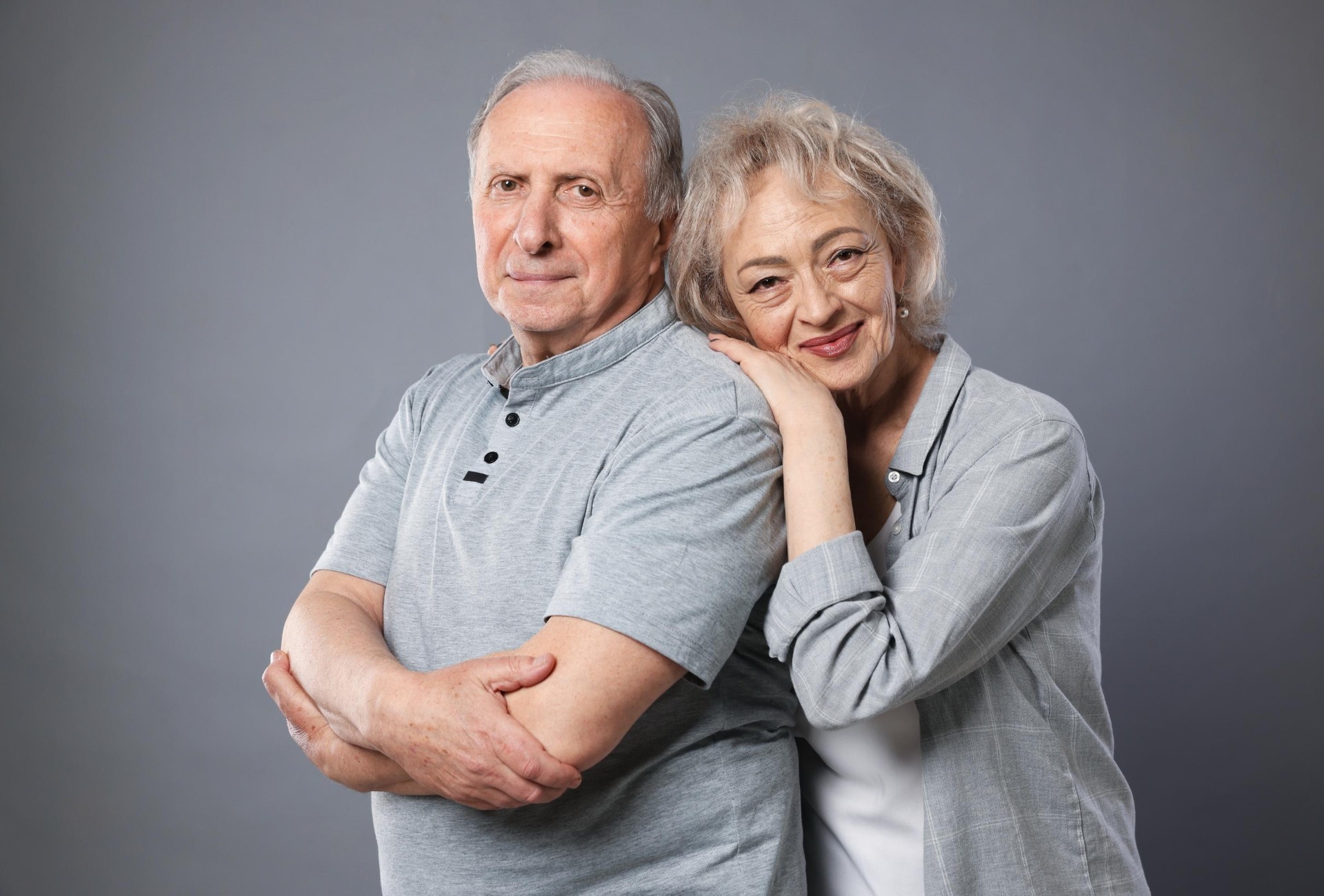 Senior couple smiling together